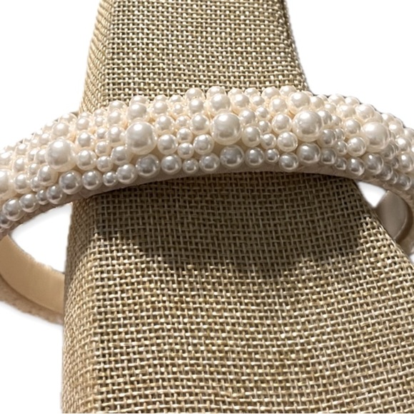 Pearl headband faux pearls beaded with inside ribbon very comfortable New - Picture 12 of 15